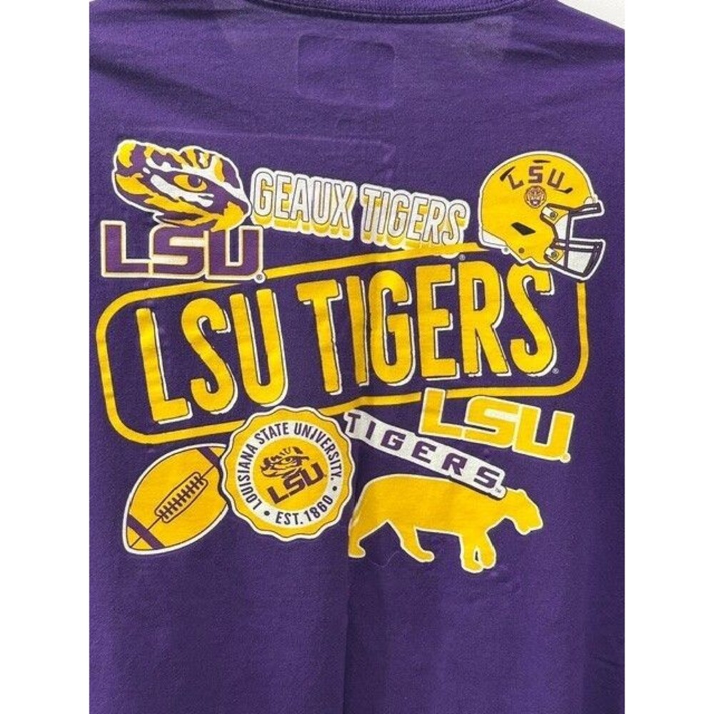 Mens LSU Tigers Geaux Tigers T Shirt Sz Med Purple Officially Licensed